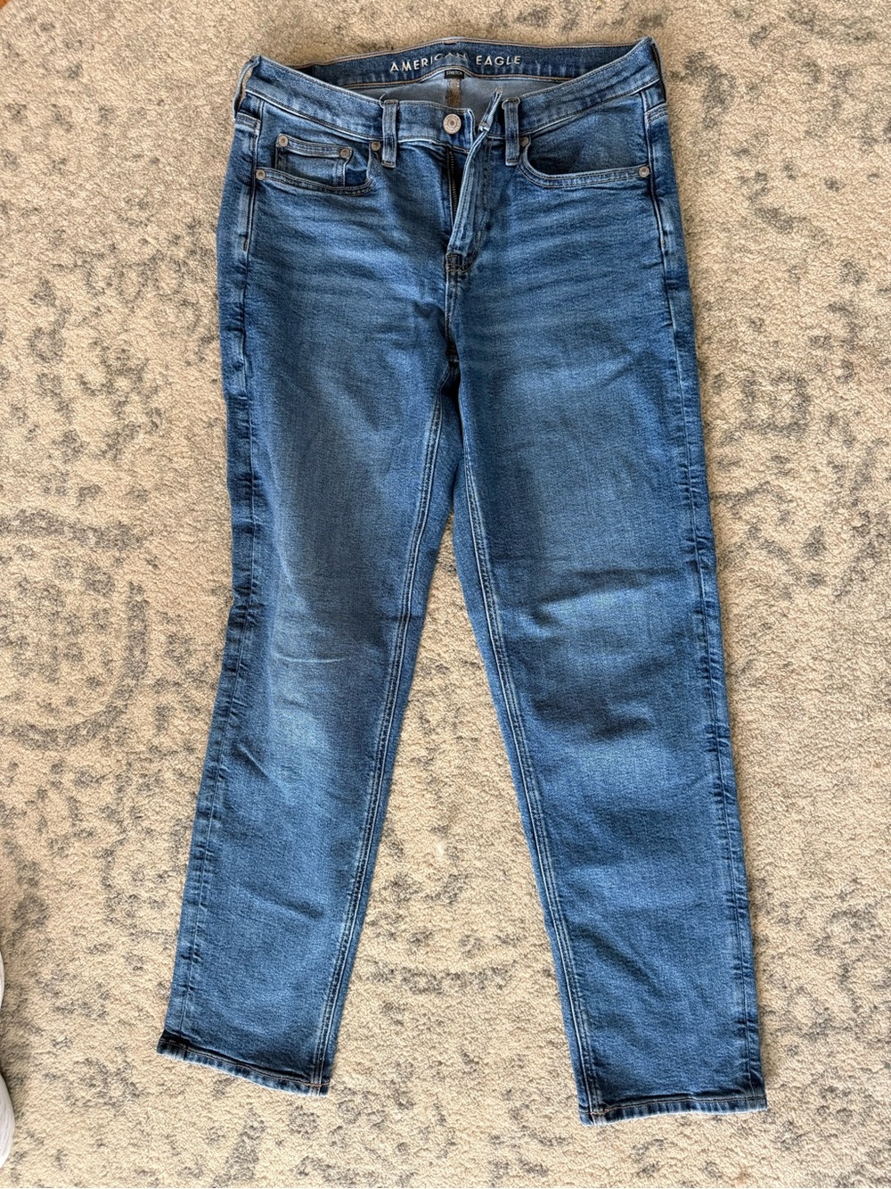American Eagle '90s Straight Jeans Medium Wash Stretch Size 4 Regular